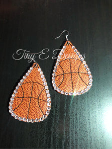 Basketball earrings with crystals