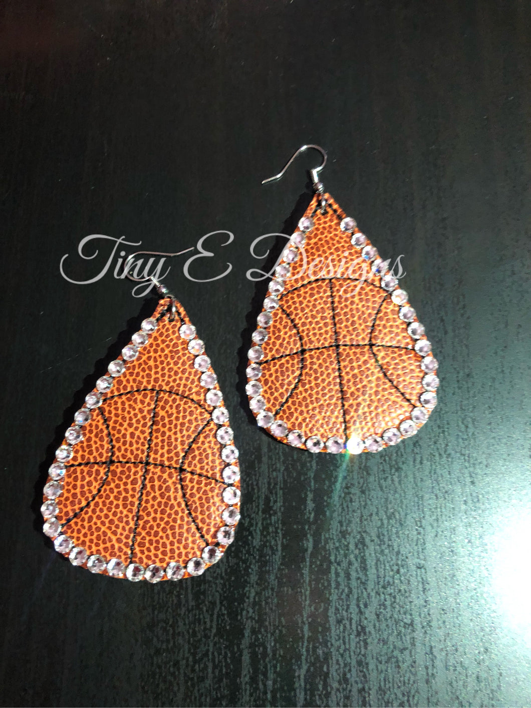 Basketball earrings with crystals